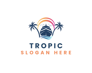 Tropical Cruise Ship logo design