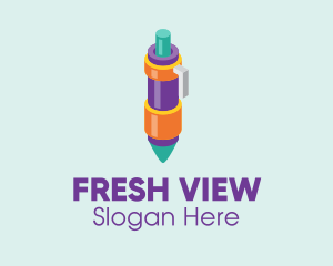 Perspective - 3D Ballpoint Pen logo design