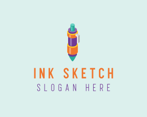 3D Ballpoint Pen  logo design