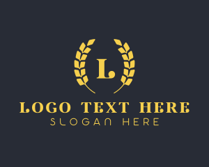 Recognition - Golden High End Laurel logo design