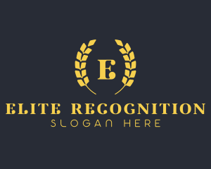 Recognition - Golden High End Laurel logo design