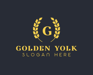 Golden High End Laurel  logo design