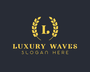 Golden High End Laurel  logo design