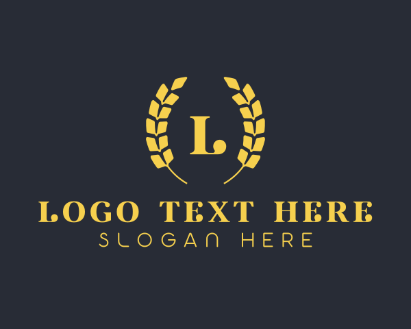 Rich - Golden High End Laurel logo design