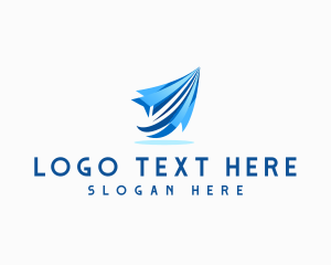 Postal - Paper Plane Aviation logo design