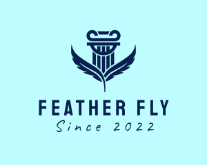 Feather Wing Pillar Architecture logo design