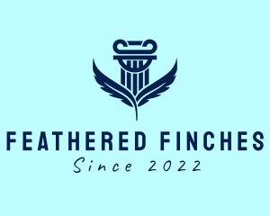 Feather Wing Pillar Architecture logo design