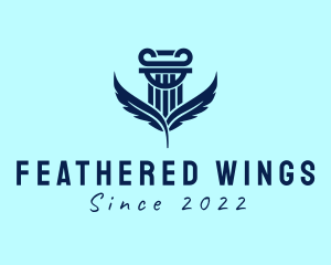 Feather Wing Pillar Architecture logo design