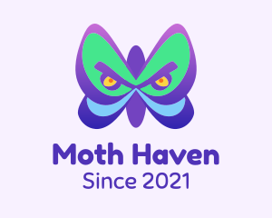 Moth - Angry Butterfly Wings logo design