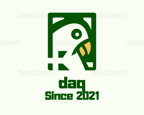 Green Parakeet Bird Logo