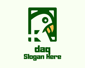 Green Parakeet Bird Logo