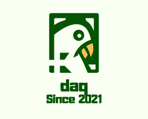 Red Parrot - Green Parakeet Bird logo design