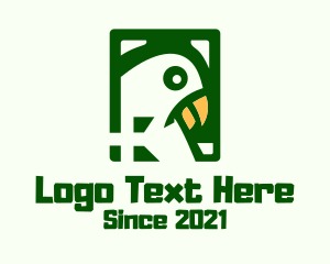 Pet - Green Parakeet Bird logo design