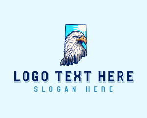 Map Outline - Indiana Bald Eagle logo design