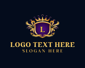 Victorian - Shield Crest Crown logo design