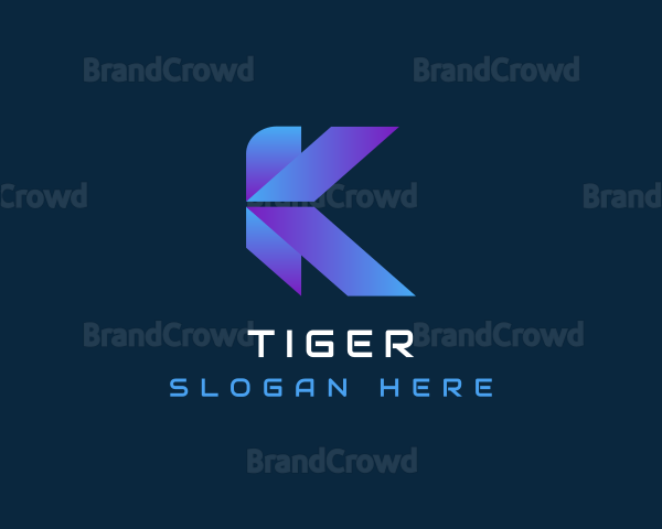 Gradient Tech Letter K Logo