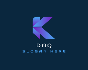 Gradient Tech Letter K  Logo