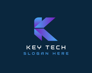 Gradient Tech Letter K  logo design