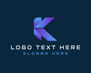 Web Development - Gradient Tech Letter K logo design