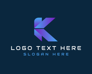 Gradient Tech Letter K  Logo