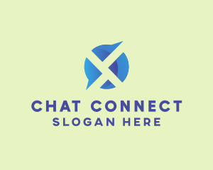 Messaging - Blue Messaging App logo design