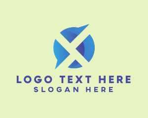 Messaging - Blue Messaging App logo design