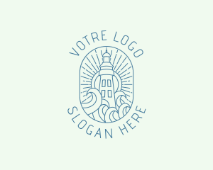 Nostalgic - Creative Lighthouse Waves logo design