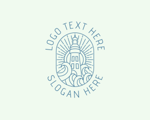 Seaman - Creative Lighthouse Waves logo design