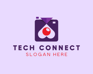 Instagram Vlogger - Heart Camera Photo Booth logo design