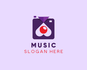 Vlog - Heart Camera Photo Booth logo design