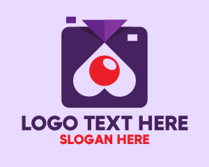 Instagram Vlogger - Heart Camera Icon logo design