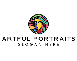 Portrait - Woman Art Portrait logo design