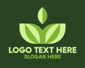 Tropical - Yoga Green Leaf logo design