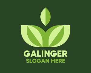 Geometric - Yoga Green Leaf logo design