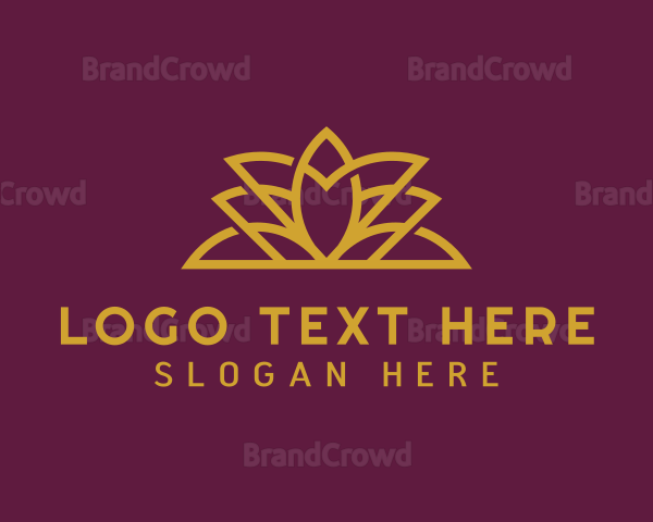 Golden Lotus Flower Logo