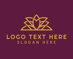 Style - Golden Lotus Flower logo design