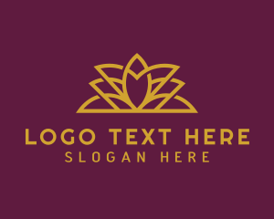 Golden Lotus Flower Logo