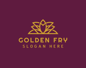 Golden Lotus Flower logo design