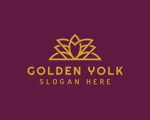 Golden Lotus Flower logo design