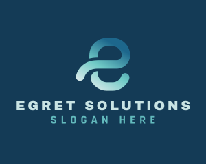 Modern Loop Letter E logo design