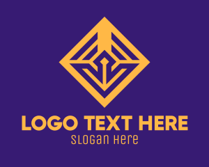 Gold And Purple - Golden Elegant Square logo design