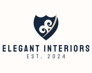 Decorative Security Shield  logo design