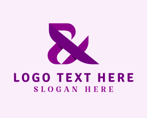 Type - Violet Ampersand Symbol logo design