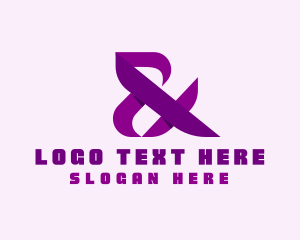 Script - Violet Ampersand Symbol logo design