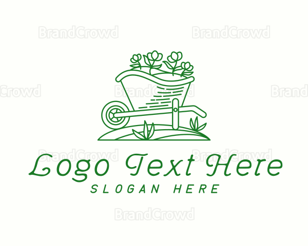 Wheelbarrow Garden Flowers Logo