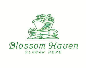 Flowers - Wheelbarrow Garden Flowers logo design