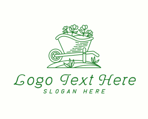 Wheelbarrow Garden Flowers Logo