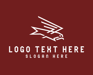 Stroke - Flying Bird Eagle logo design