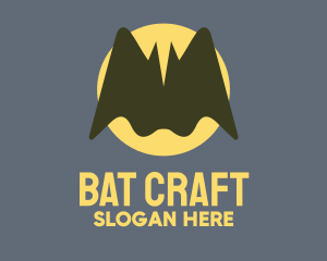 Bat - Spooky Bat Moon logo design