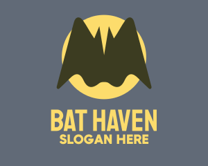 Bat - Spooky Bat Moon logo design